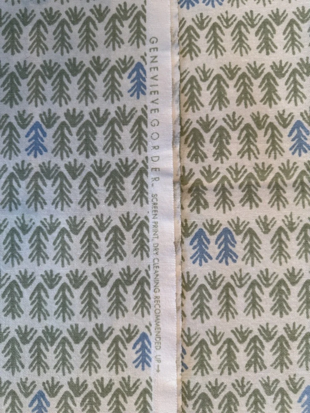 Green and Blue Leaf Print Cotton Fabric